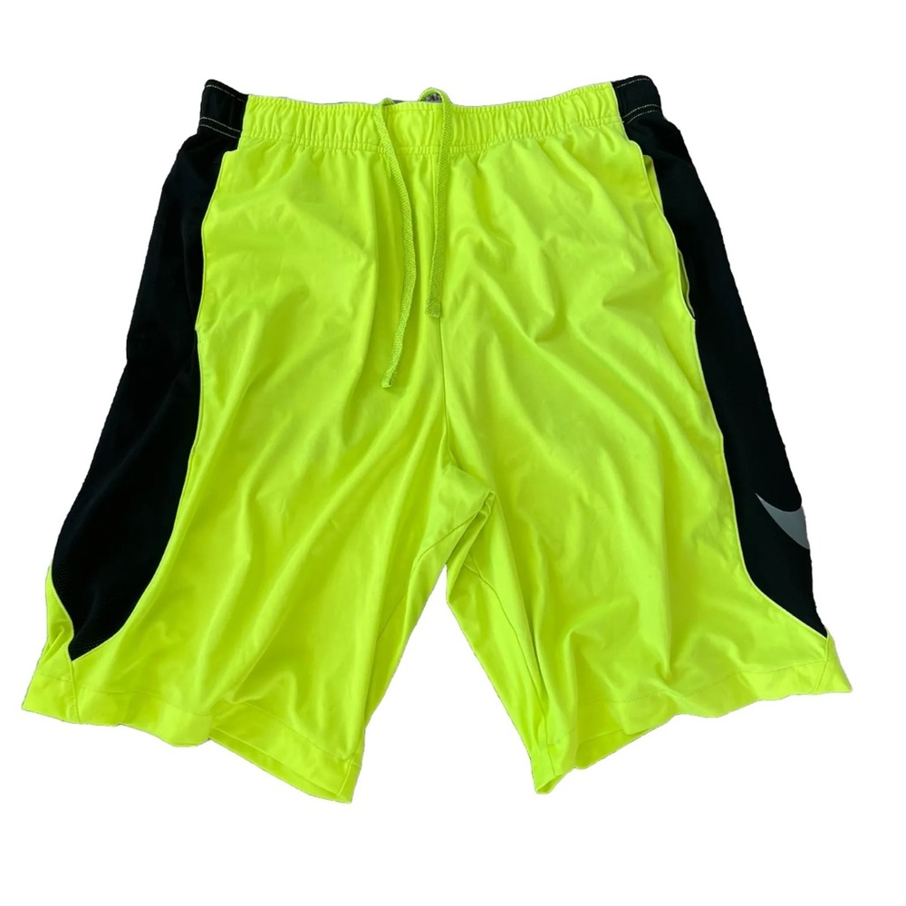 EUC Nike Pro Training Dri-Fit Shorts | Neon Green Black | Men's Size Large